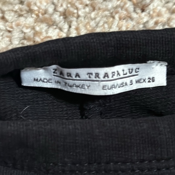 Zara Black Boxy Sweatshirt With Tie Wrists - Picture 5 of 5